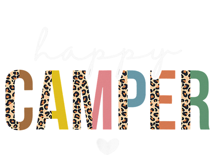 Happy Camper Leopard Camping Lover Women's V-Neck T-Shirt