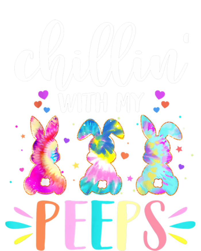 Funny Chillin With My Peep Teacher Tie Dye Easter Gift T-Shirt