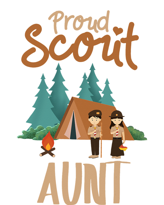 Proud Scout Aunt Camping Scout Scouting Leader Adventure Button