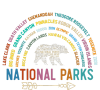 National Parks USA List Word Cloud Bear Camping Women's Knotted Racerback Tank