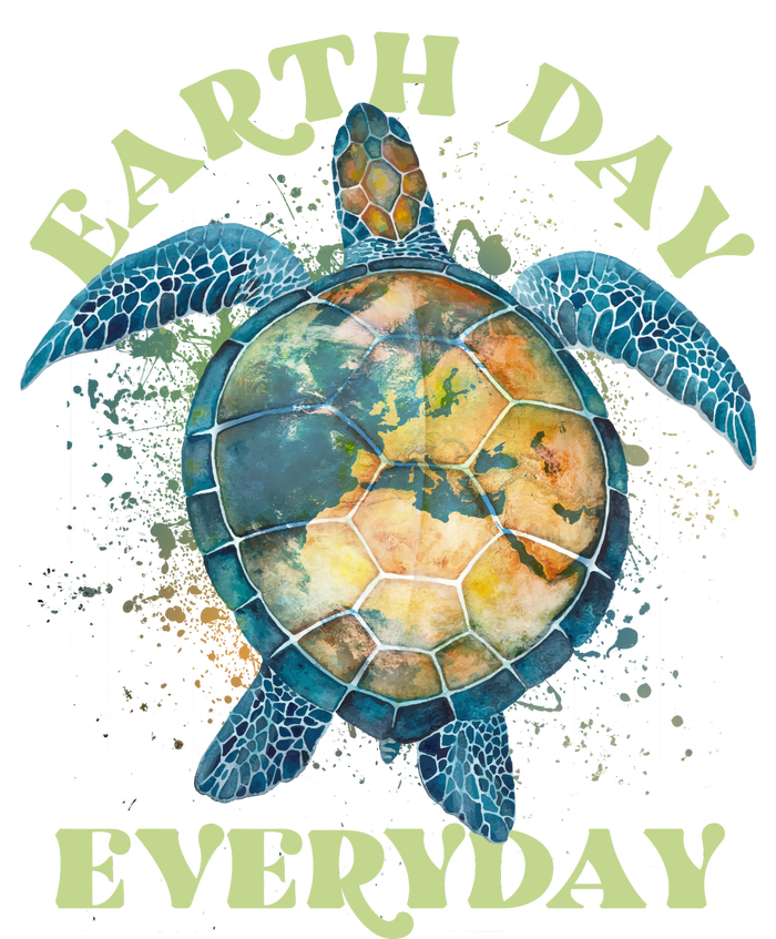 Earth Day Everyday Watercolor Sea Turtle Earth T-Shirt