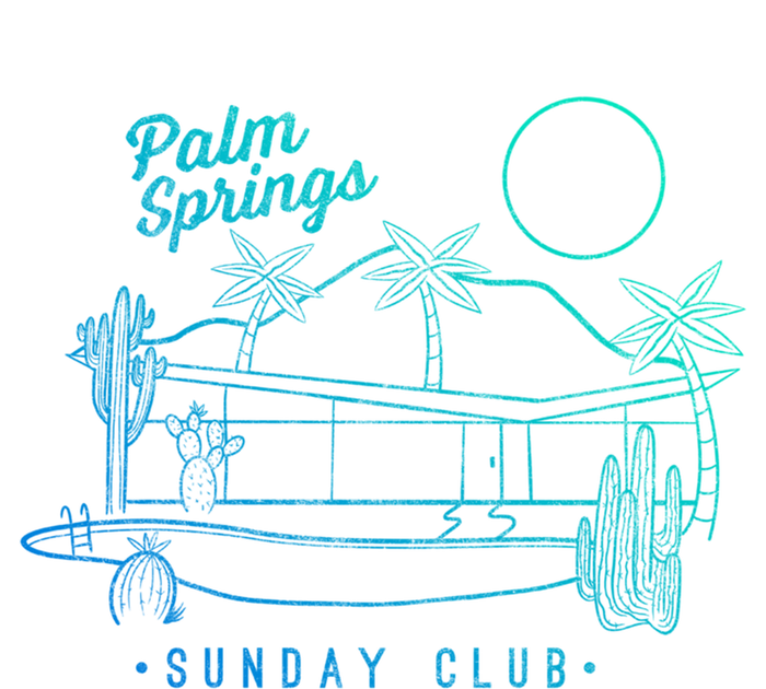 Palm Springs Sunday Club Simple Line Drawing Gift T-Shirt