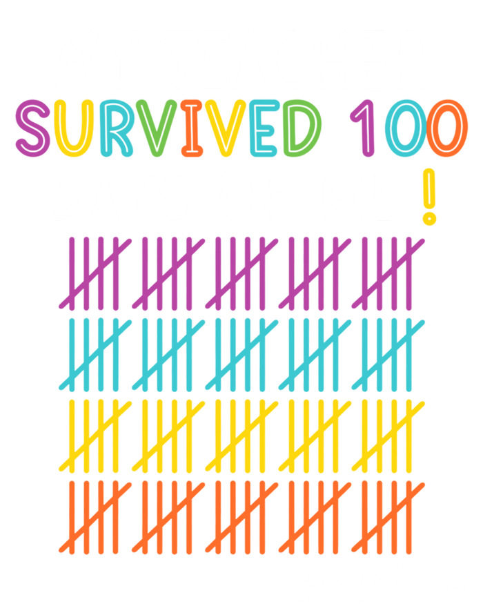 Para Life My Teacher Survived 100 Days Of Me Gift Full-Length Apron With Pockets