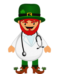 Nurse's Scrubs Stethoscope Wearing Leprechaun Gifts T-Shirt