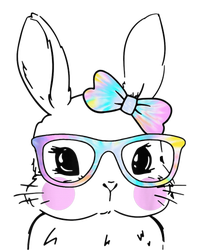 Cute Bunny Face Tie Dye Glasses Easter Day T-Shirt