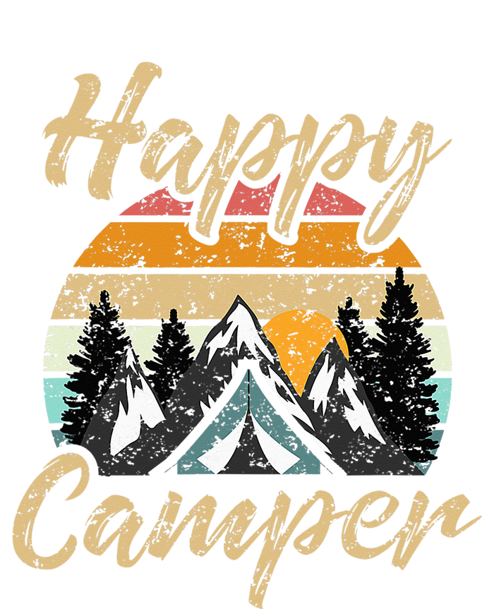 Camping Hiking Lover Present Happy Camper Bella+Canvas Jersey Crop Tee