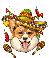 Mexico Cinco De Mayo Corgi Dog Lover Sombrero Mexican Party Cropped Pullover Crew