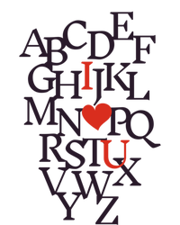 Valentine Alphabet Love I Heart U Valentine's Day Love Gift Toddler Hoodie