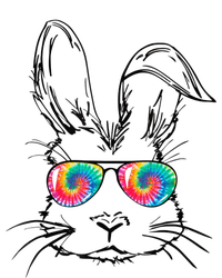 Sunglass Bunny Face Tie Dye Happy Easter Day T-Shirt