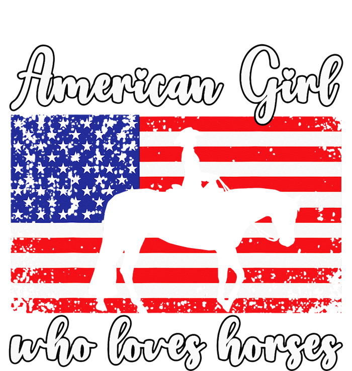 Proud American Usa Flag Who Loves Horses. Women's Racerback Tank