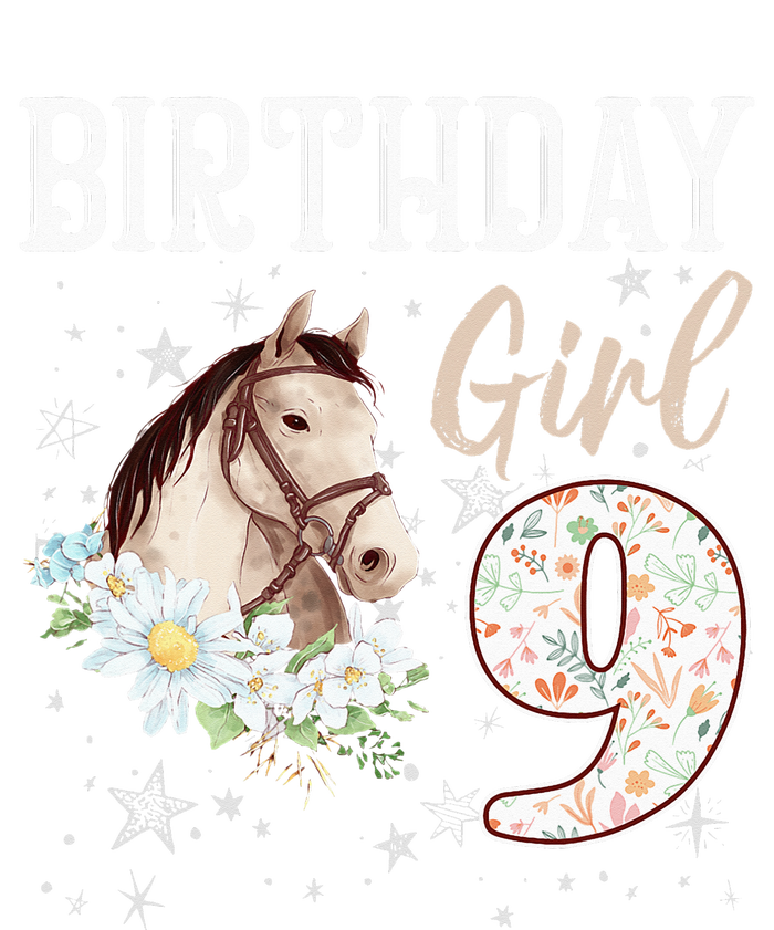 9th Birthday Bday 9 Year Old Horse Animal Lovers Kids Tie-Dye T-Shirt