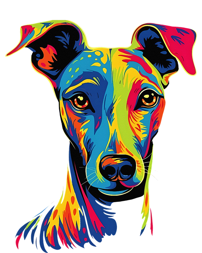 Funny Whippet Dog Mom or Dad Colorful Puppy Art Lover Black T-Shirt