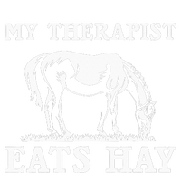 Horse Quotes My Therapist Eats Hay Grazing Horse Equestrian 7-Panel Snapback Hat