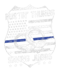 Bustin Thungs Saving Juggs Thin Blue Line Back The Blue Police Tank Top