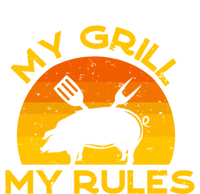 My Grill My Rules Funny Fathers Day Grillmaster Pork Bbq Gift Tall Hoodie