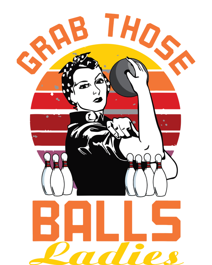 Grab Those Balls Ladies Bowling Retro For Women, Fun Bowling Premium T-Shirt