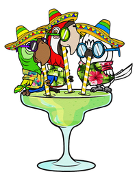 Macaw Parrots With Sombreros Cinco De Mayo Margarita Bird T-Shirt