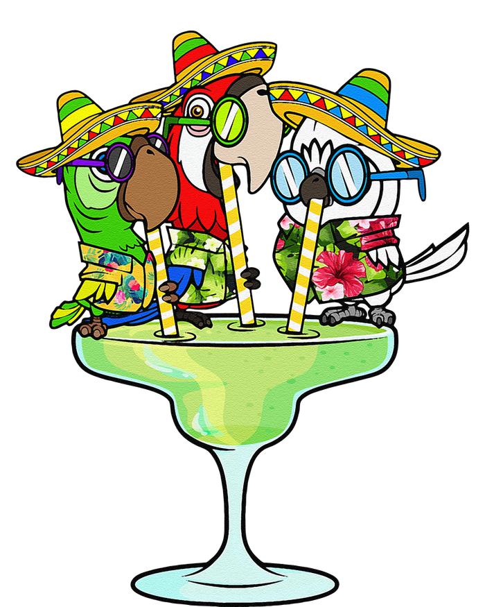 Macaw Parrots With Sombreros Cinco De Mayo Margarita Bird T-Shirt