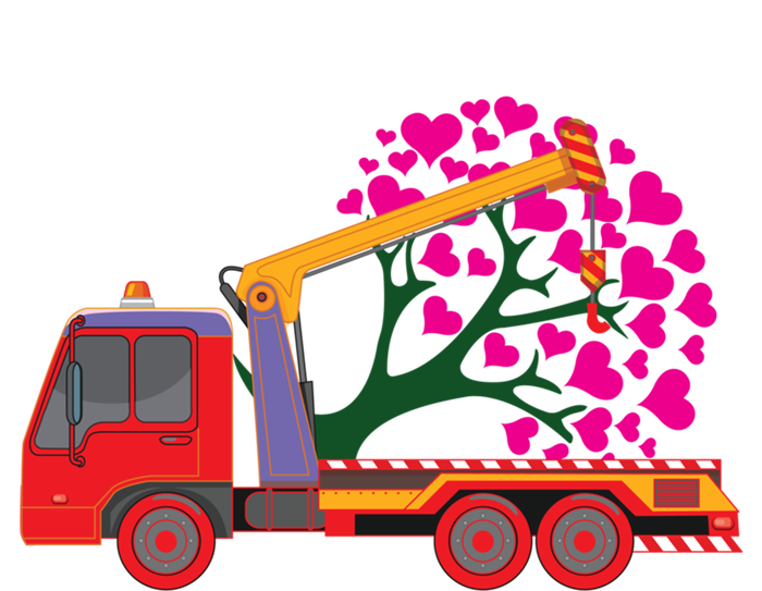 Love Heart Tree On Crane Truck Gift T-Shirt