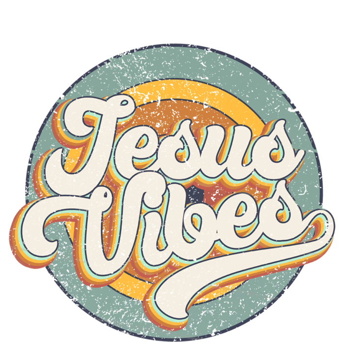 Retro Rainbow Jesus Vibes Bible Verse Christian Religious Gift T-Shirt