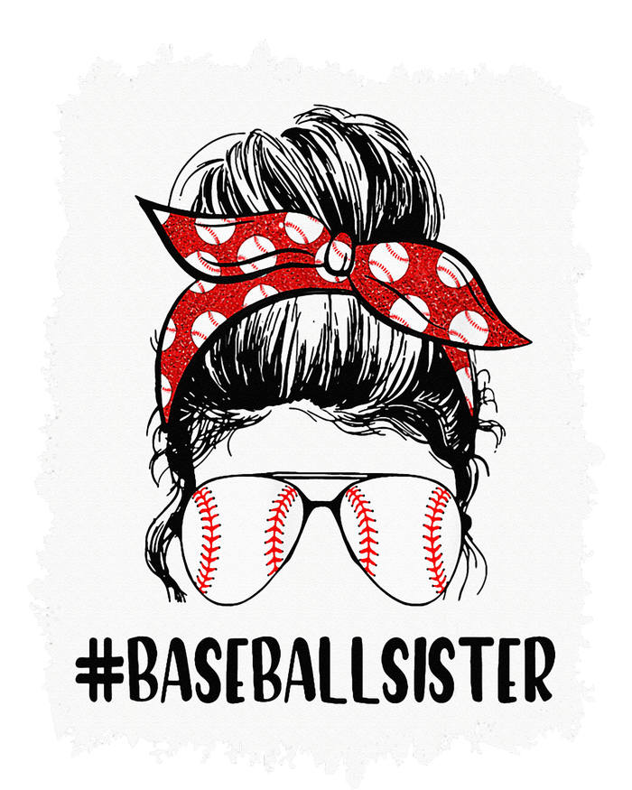 Bleached Baseball Sister Life Messy Bun T Ball Mother's Day T-Shirt