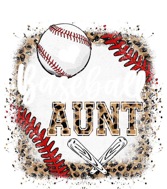 Funny Baseball Auntie Vintage Leopard Baseball Pride Gift T-Shirt