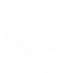 My Happy Place Horse Lover Horseback Riding Equestrian Gift Women's Long Sleeve Flannel Pajama Set 