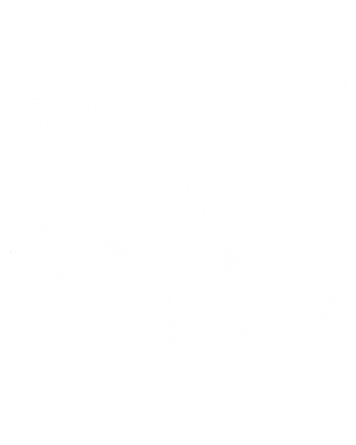 My Happy Place Horse Lover Horseback Riding Equestrian Gift Women's Long Sleeve Flannel Pajama Set 