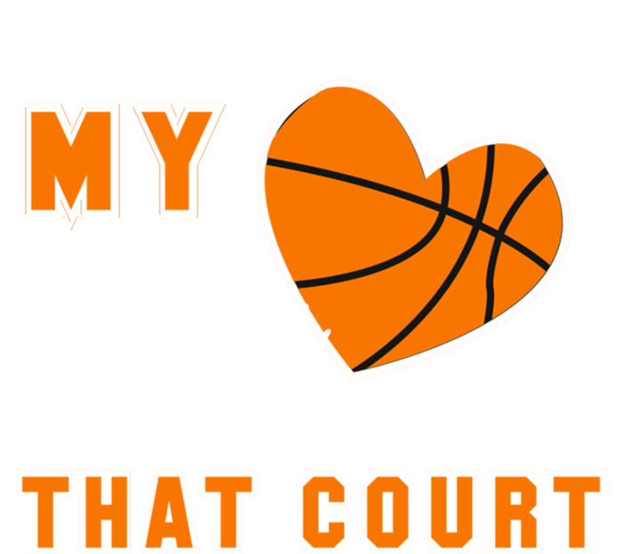 My Heart Is On That Court Basketball Mom Funny Gift Tote Bag