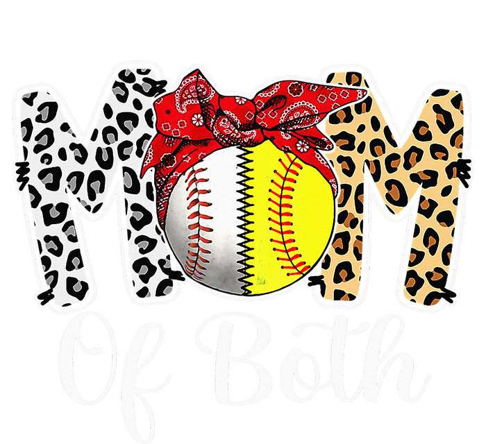 Messy Bun Mom Of Both Baseball Softball Mom Mothers Day T-Shirt