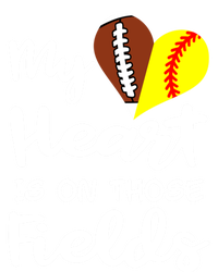 My Heart Is On Those Fields Football Softball Player Mom Gift Women's T-Shirt