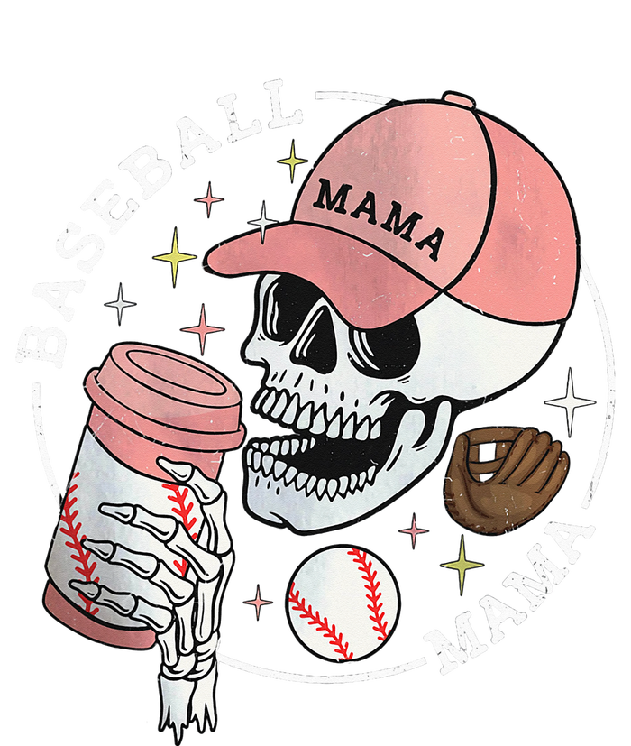 Funny Baseball Mama Skull Happy Mother's Day Funny Gift T-Shirt