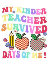 My Kindergarten Teacher Survived 100 Days Of Me Fun School Funny Gift Women's Tri-Blend 3/4-Sleeve Raglan Shirt