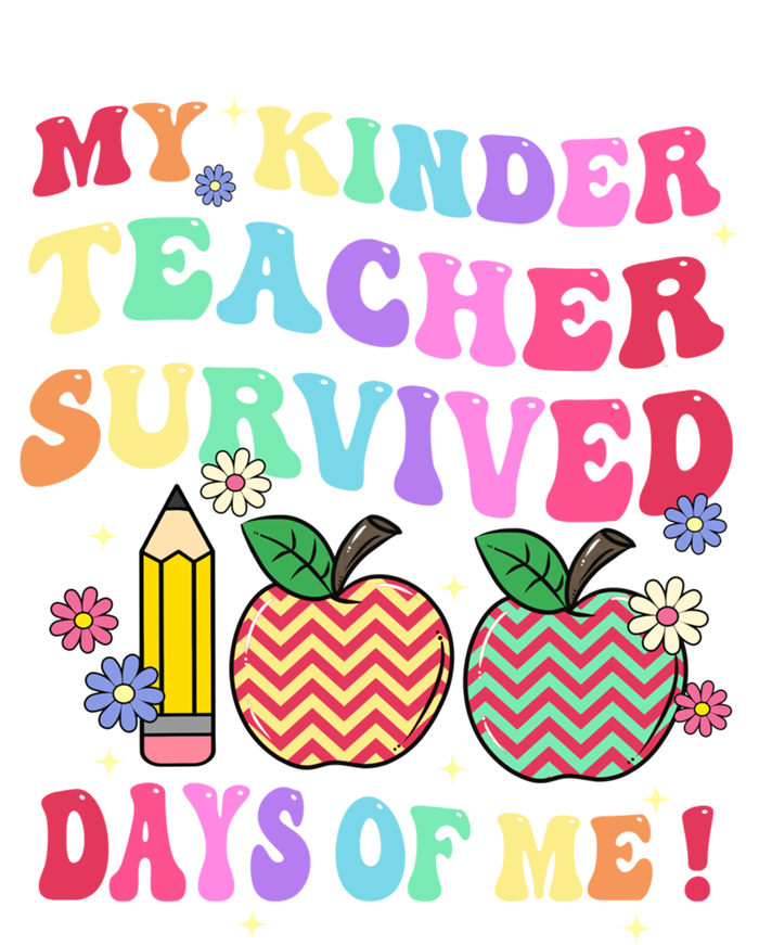 My Kindergarten Teacher Survived 100 Days Of Me Fun School Funny Gift Women's Tri-Blend 3/4-Sleeve Raglan Shirt