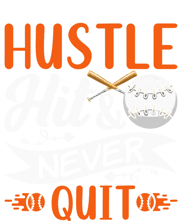 Hustle Hit & Never Quit Funny Baseball Quotes Baseball Sustainable Bucket Hat