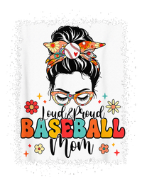 Loud & Proud Baseball Mom Groovy Messy Bun & Bleached Hair T-Shirt