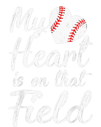 My Heart Is On That Field Tee Baseball Softball Mom Kids Long Sleeve Shirt