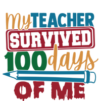 My Teacher Survived 100 Days Of Me Blue Colored Pencils Gift T-Shirt