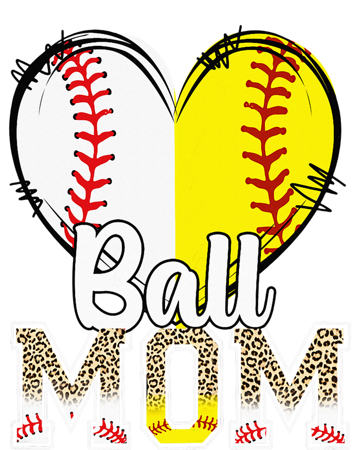 Ball Mom Heart Baseball Softball  Gifts Tie-Dye Long Sleeve Shirt