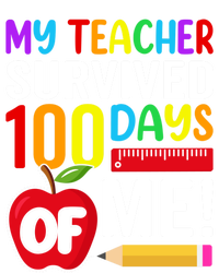 My Teacher Survived 100 Days Of Me Funny Kindergarten Gift Women's Flannel Pajama Set