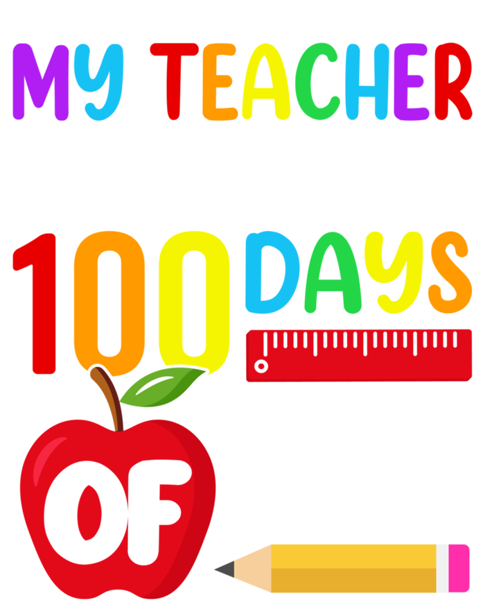 My Teacher Survived 100 Days Of Me Funny Kindergarten Gift Women's Flannel Pajama Set