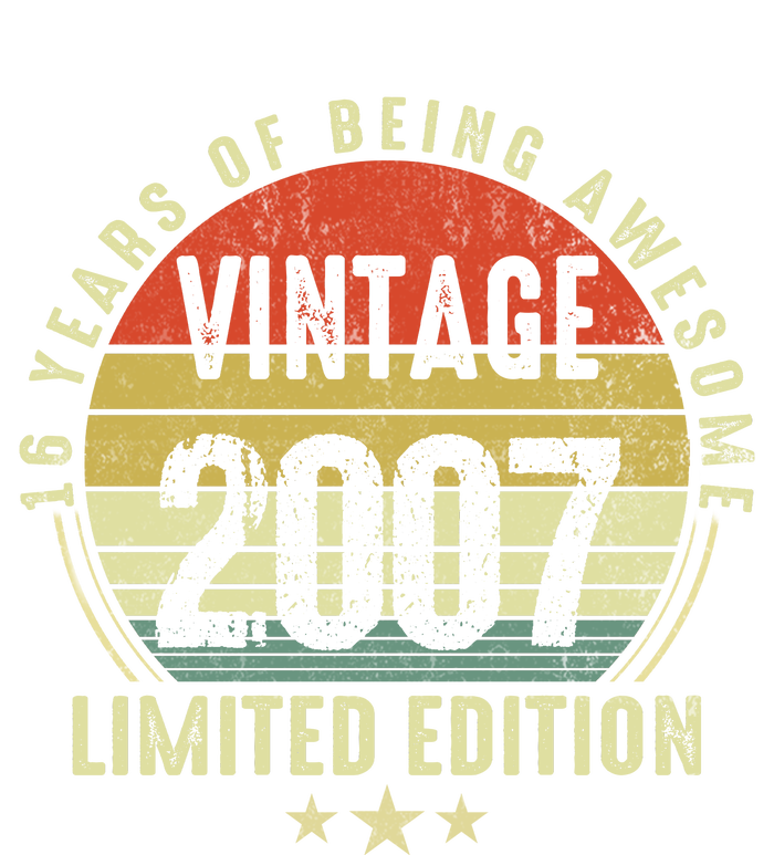 16 Years Of Being Awesome Vintage 2007 Limited Edition T-Shirt