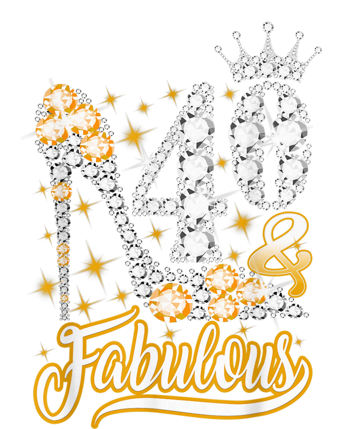 40 & Fabulous 40 Years Old 40th Birthday Diamond Crown Shoes Women's Fleece Hoodie