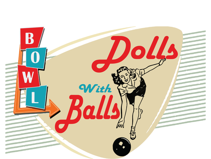 Womens Dolls With Balls Vintage Retro Matching Bowling Team T-Shirt