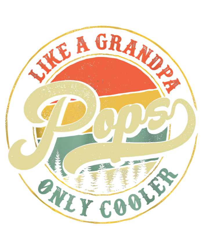 Pops Like A Grandpa Only Cooler Vintage Fathers Day Pops Dad Full Zip Hoodie