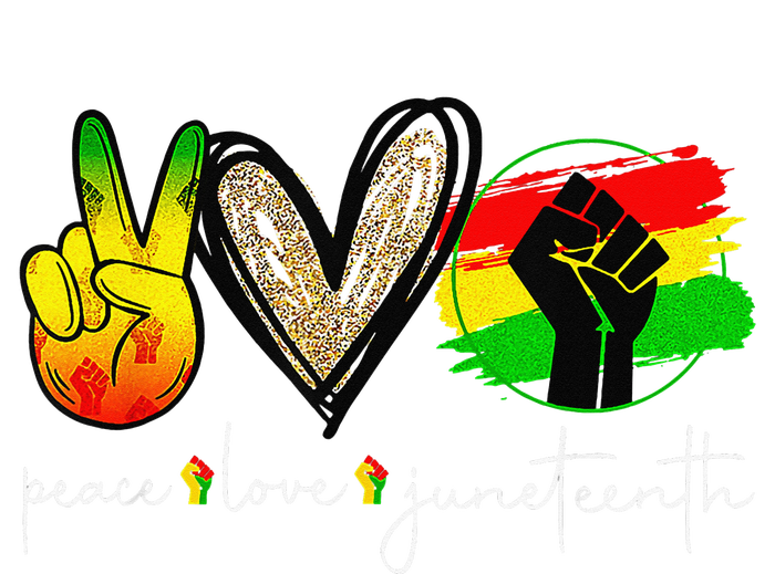 Peace Love Juneteenth Fist Black Black Queen & King Button