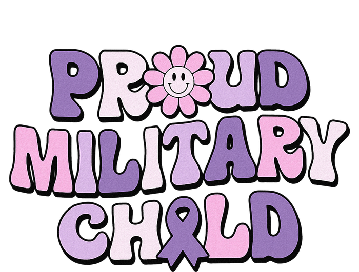 Proud Military Child Groovy Purple Up for Military Women's Racerback Tank