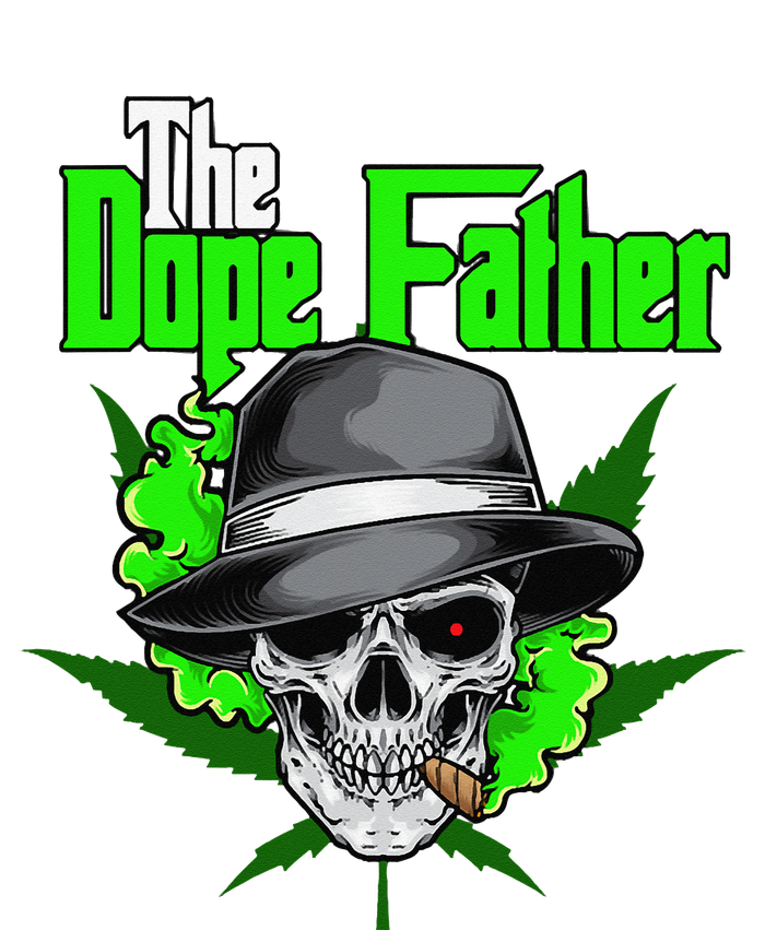 The Dope Father Worlds Dopest Dad Papa Weed Smoke Cannabis Striped Beanie with Solid Band