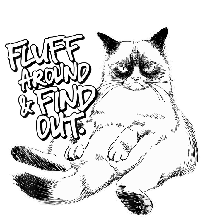 Funny Fluff Around And Find Out, Grumpy Kitty, Sarcastic Cat Tie-Dye T-Shirt