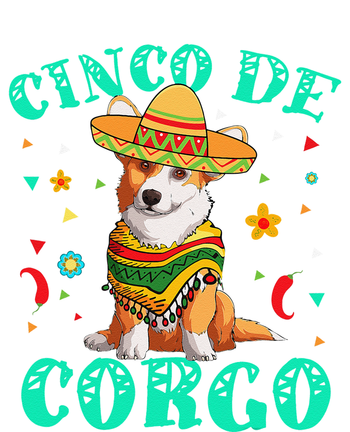 Cinco De Mayo Corgi Dog With A Poncho & Mexican Hat T-Shirt